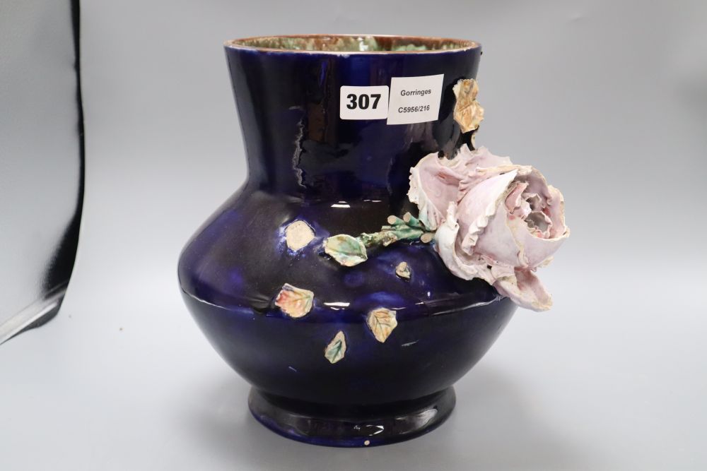 A French faience jardiniere, height 29cm